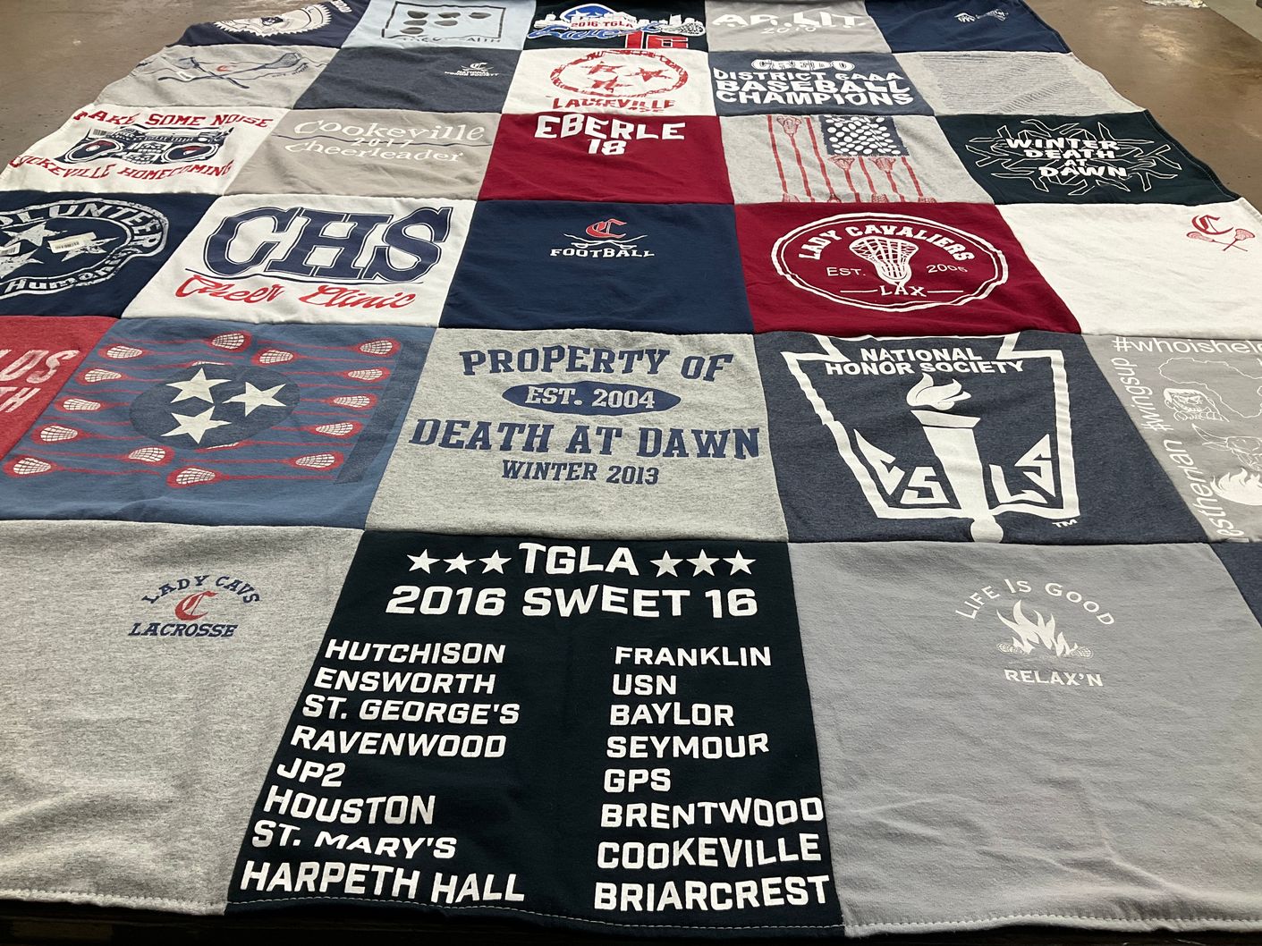 T-shirt quilt featuring lady cavaliers lacrosse, cookeville lacrosse by William from TN