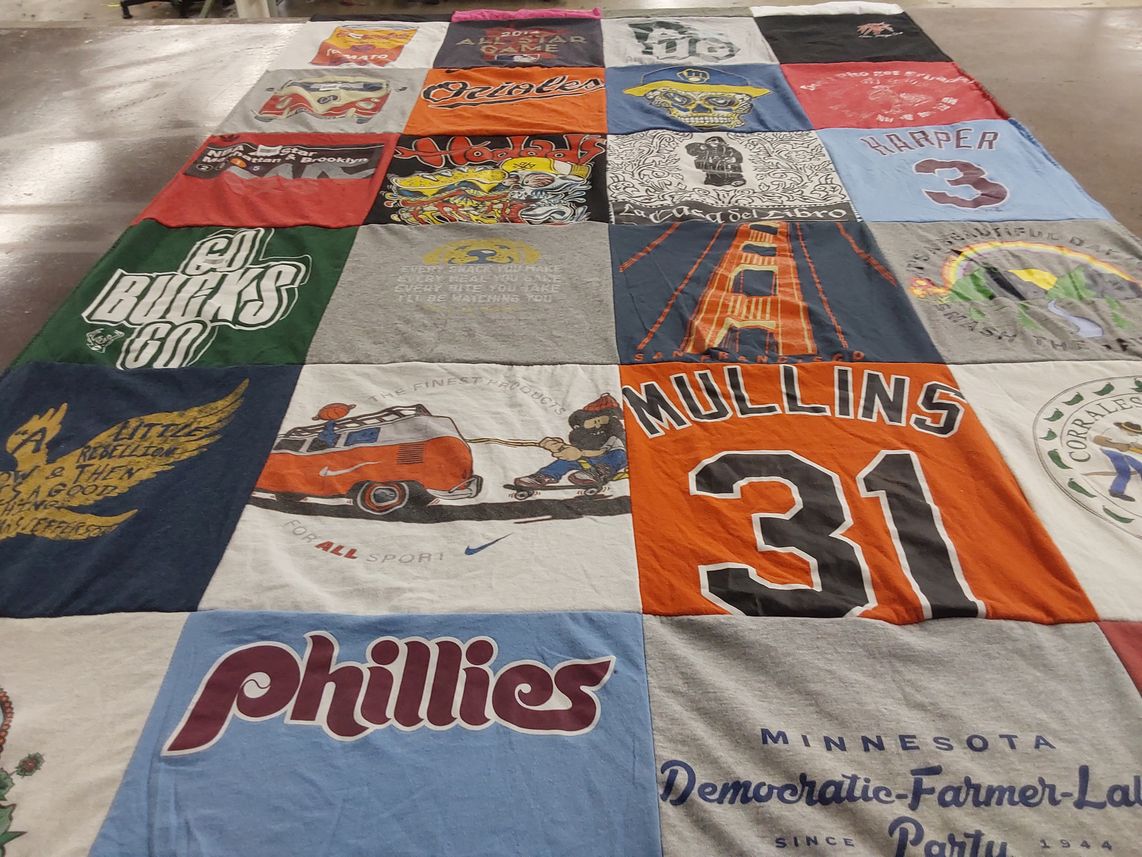 T-shirt quilt featuring philadelphia phillies by Alana from MN