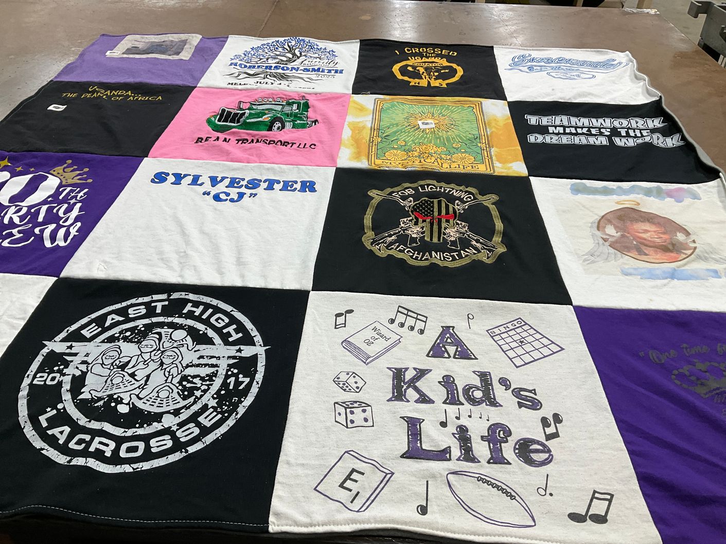 T-shirt quilt from east high school by Nichelle from PA