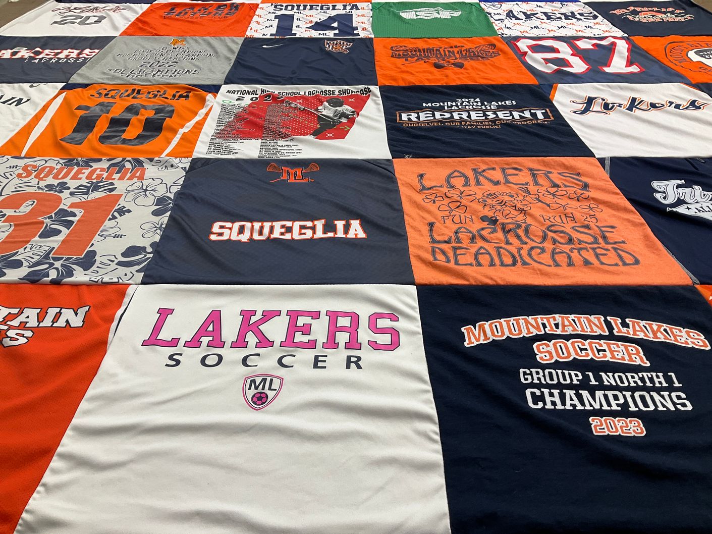T-shirt quilt featuring mountain lakes soccer by Jeanne from NJ