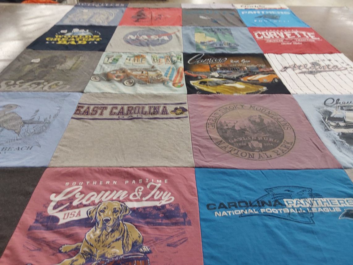 T-shirt quilt featuring carolina panthers by Lisa from NC