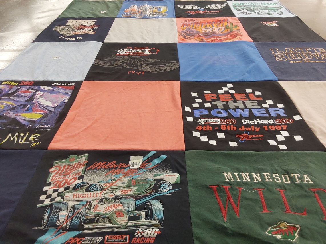 T-shirt quilt featuring minnesota wild by Kathy from ND