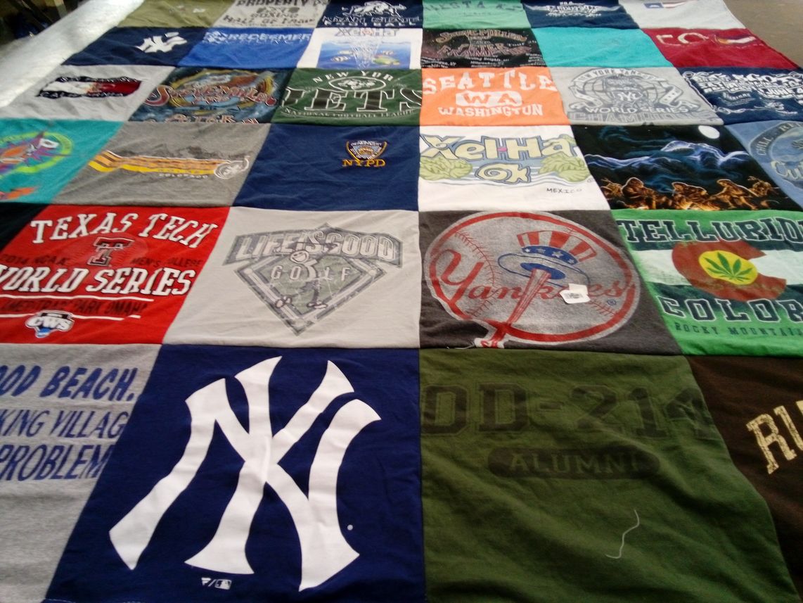 T-shirt quilt featuring new york yankees by Cindy from TX