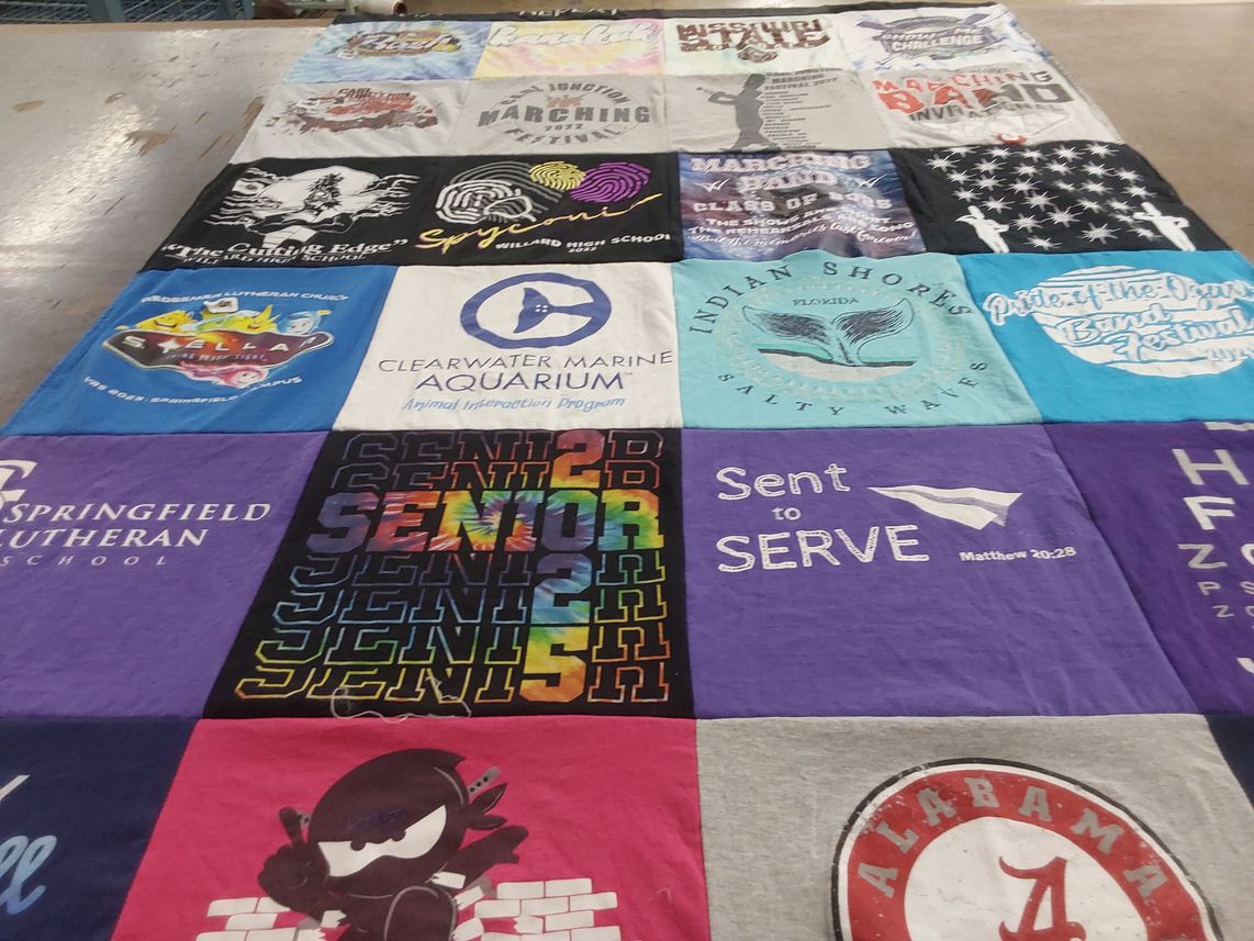 T-shirt quilt from springfield lutheran school by Karie from MO