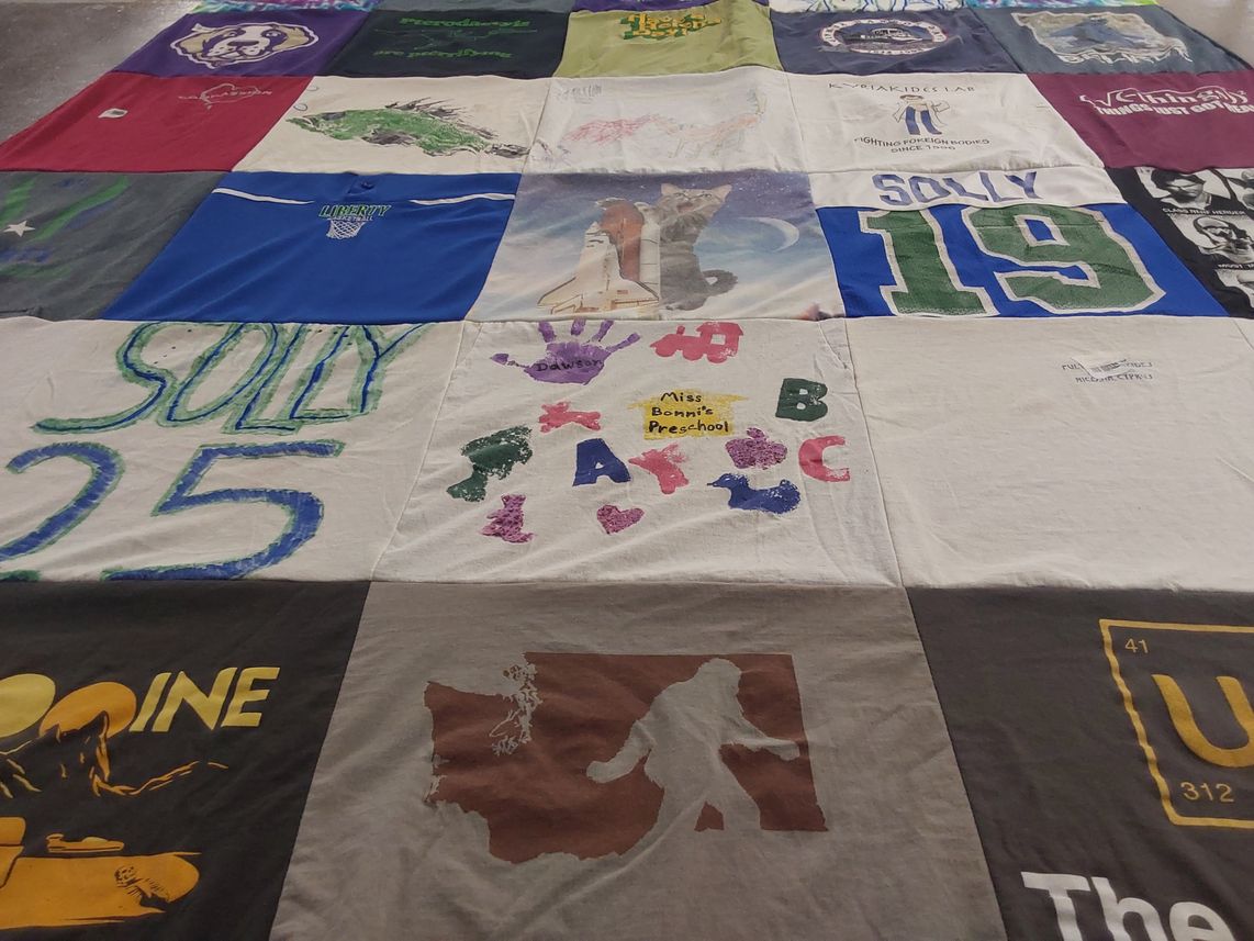 T-shirt quilt from liberty high school by kirsten from WA