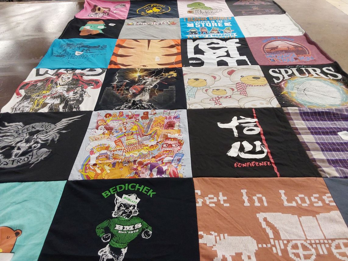 T-shirt quilt featuring san antonio spurs by Leah from TX
