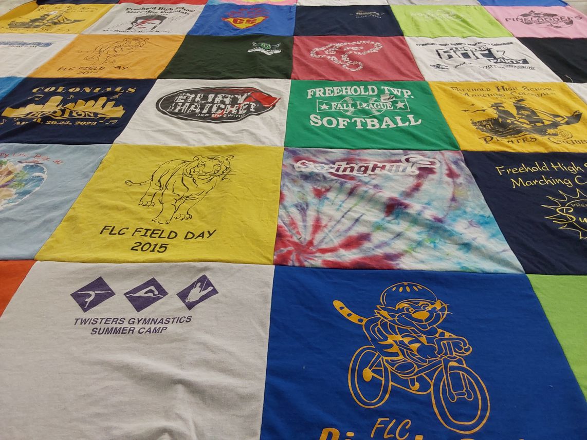 T-shirt quilt featuring freehold township softball by Sharon from NJ