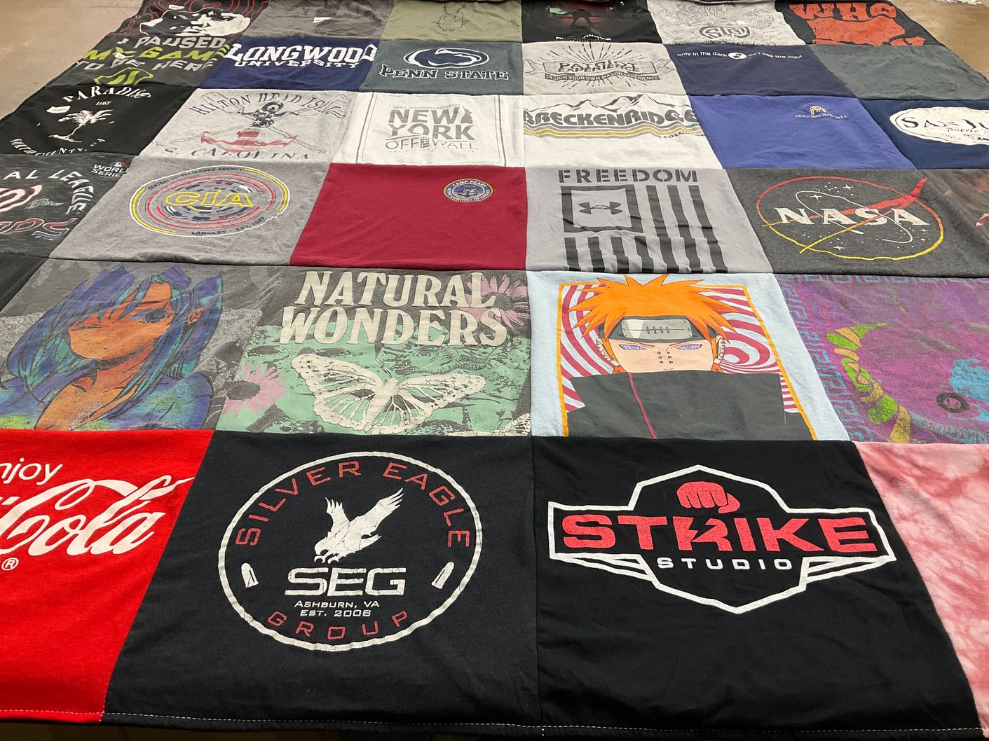T-shirt quilt from longwood university, penn state university by Wanda from VA