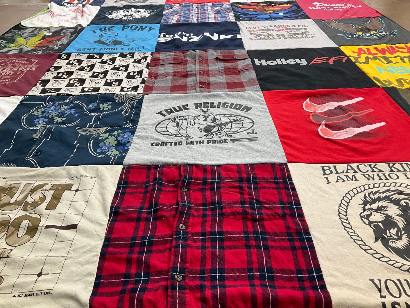T-shirt quilt with fashion, music themes by DEBORAH from TN