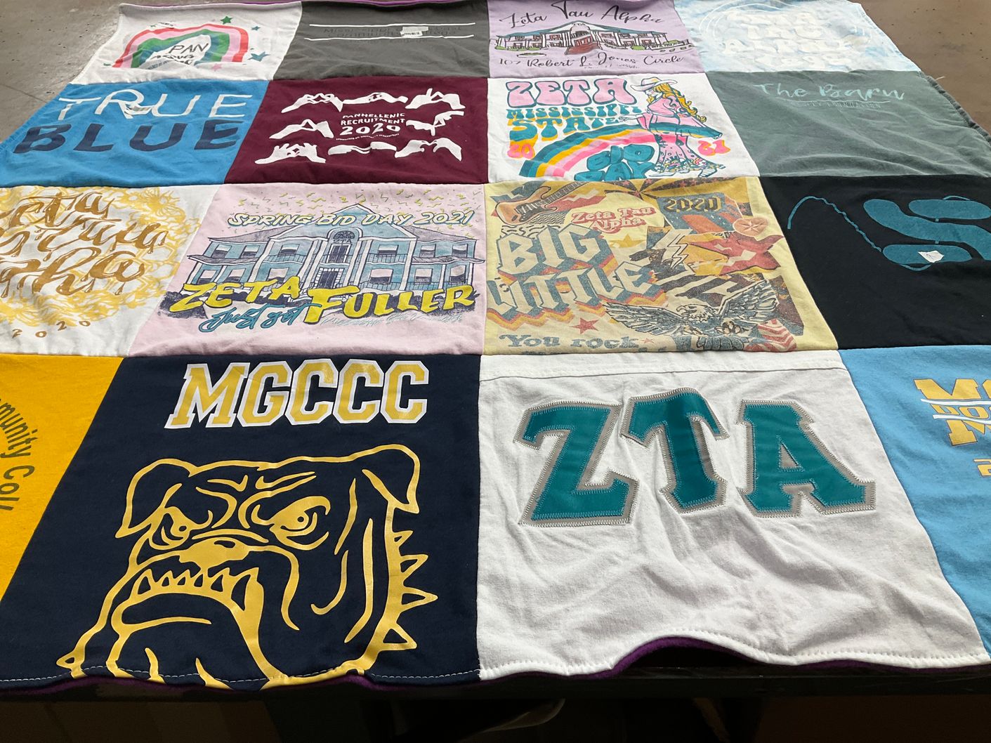 T-shirt quilt from mississippi community college by Kristyn from MS