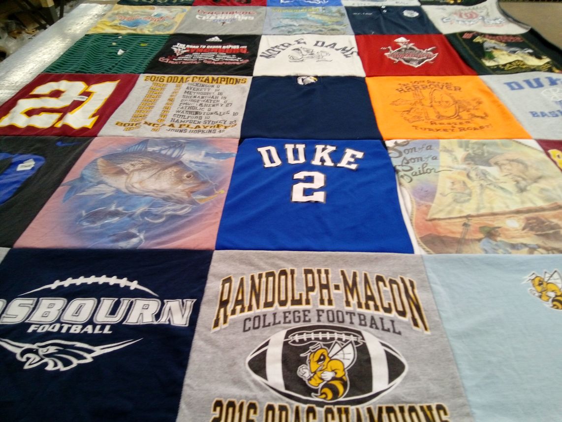 T-shirt quilt featuring randolph-macon college football by Mary from VA