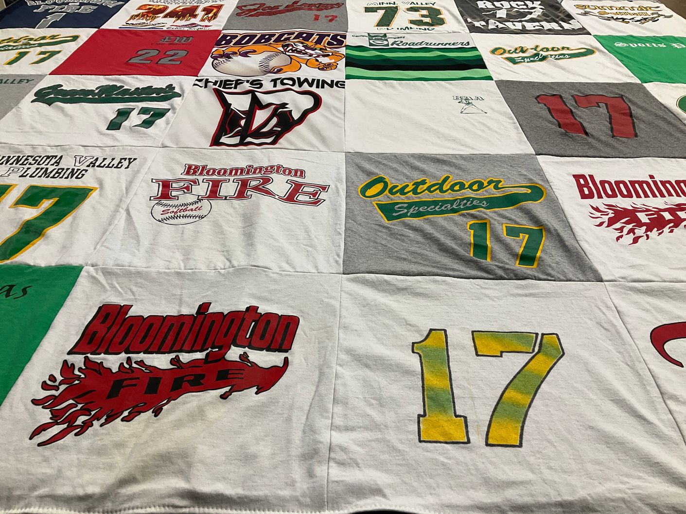 T-shirt quilt featuring bloomington fire by Jim from MN
