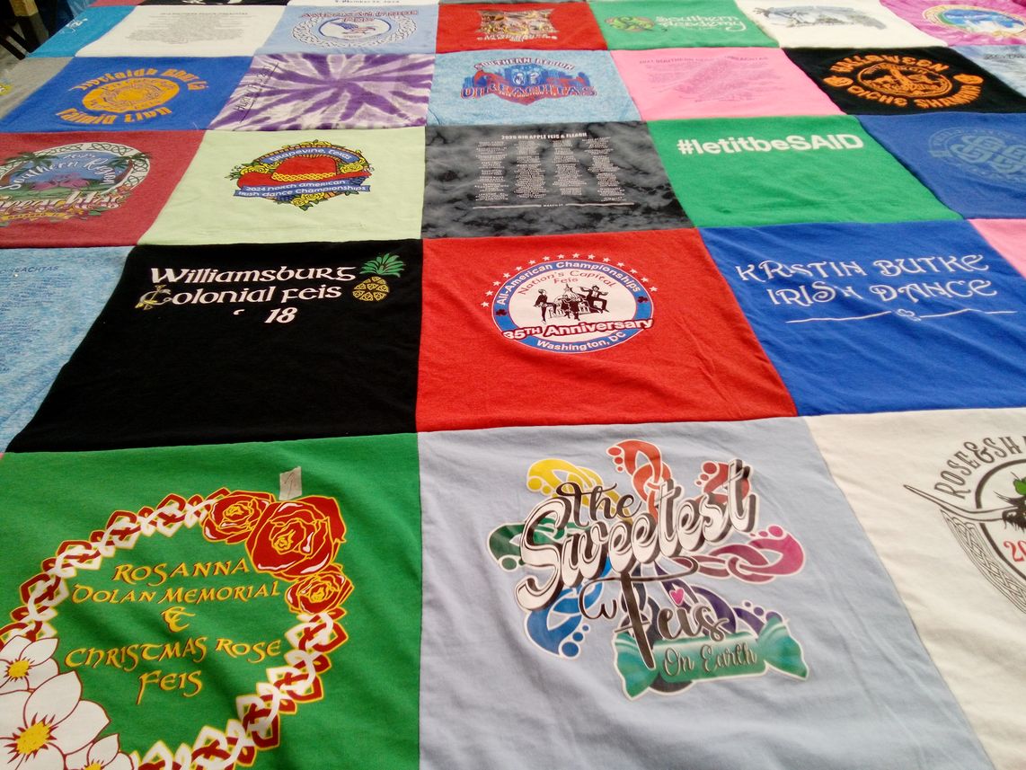 T-shirt quilt with irish dance, cultural festivals themes by Julie from VA