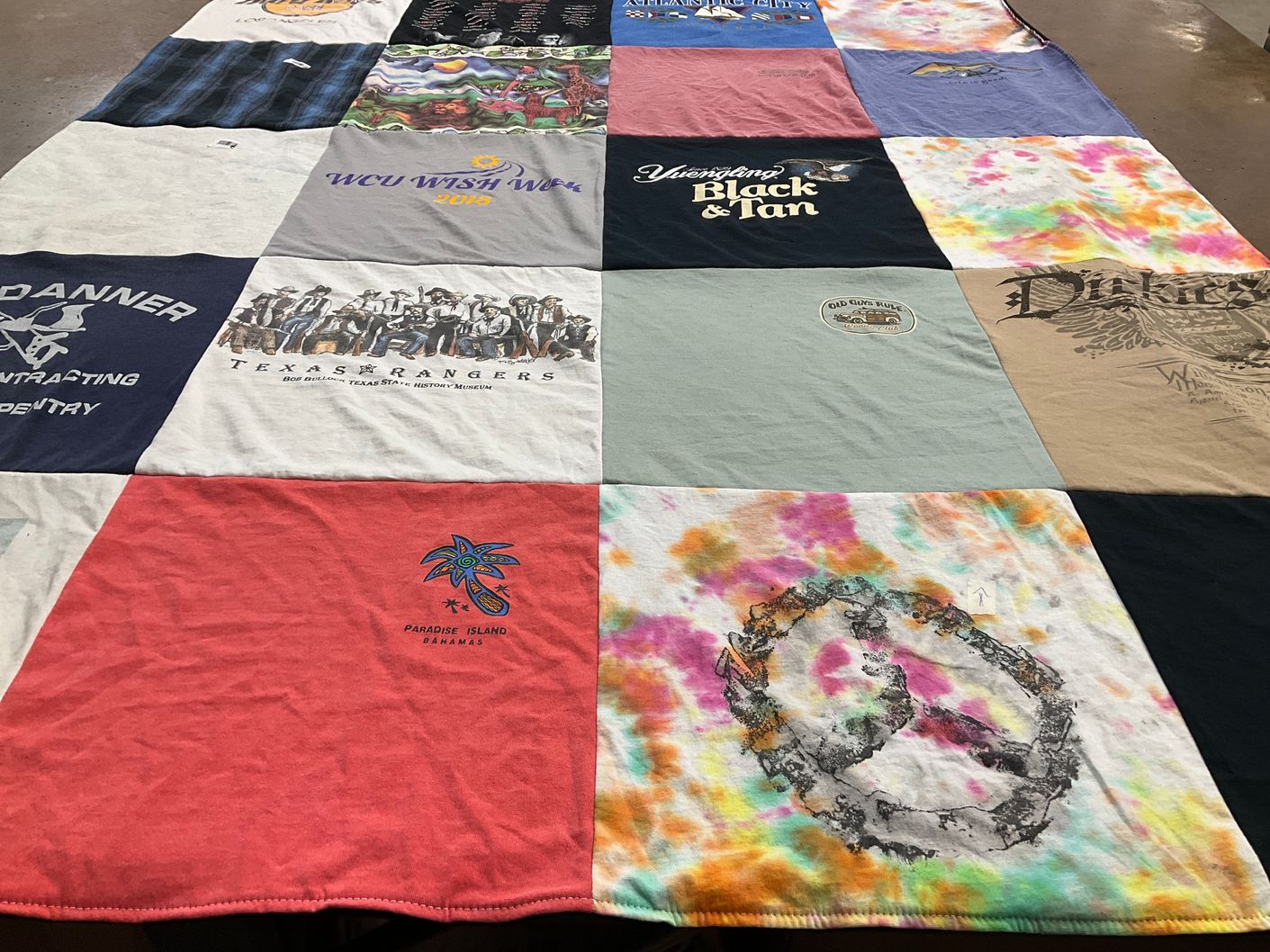 T-shirt quilt from west chester university by Loretta from PA