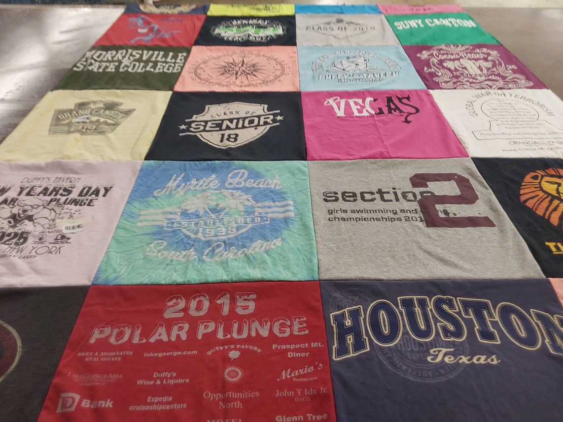 T-shirt quilt featuring section 2 girls swimming by Kylie from NY