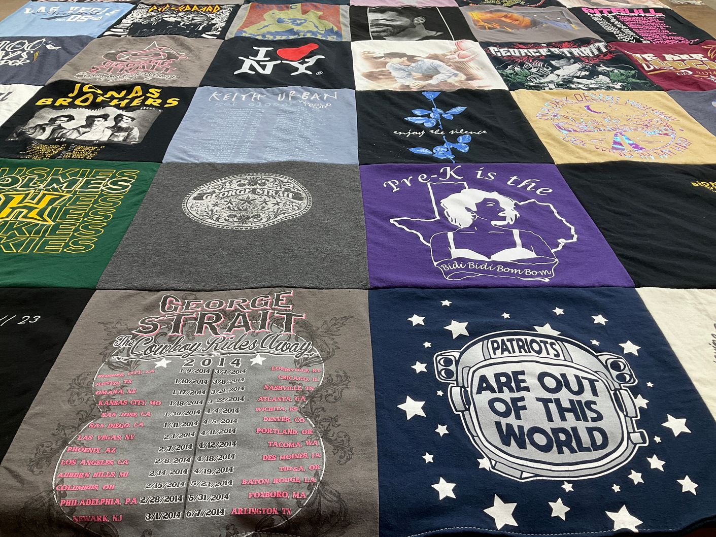 T-shirt quilt featuring new england patriots by Terry from TX