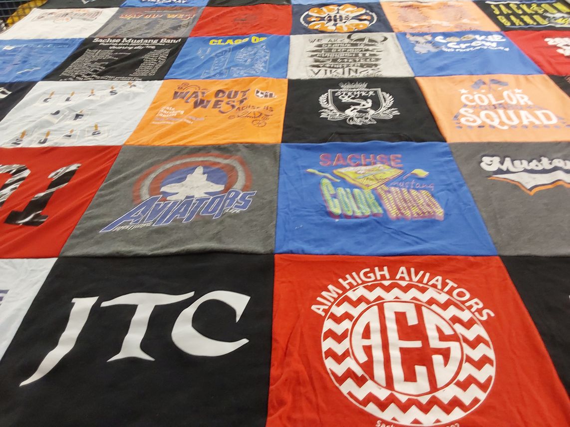 T-shirt quilt from sachse high school, aim high aviators by Sara from TX