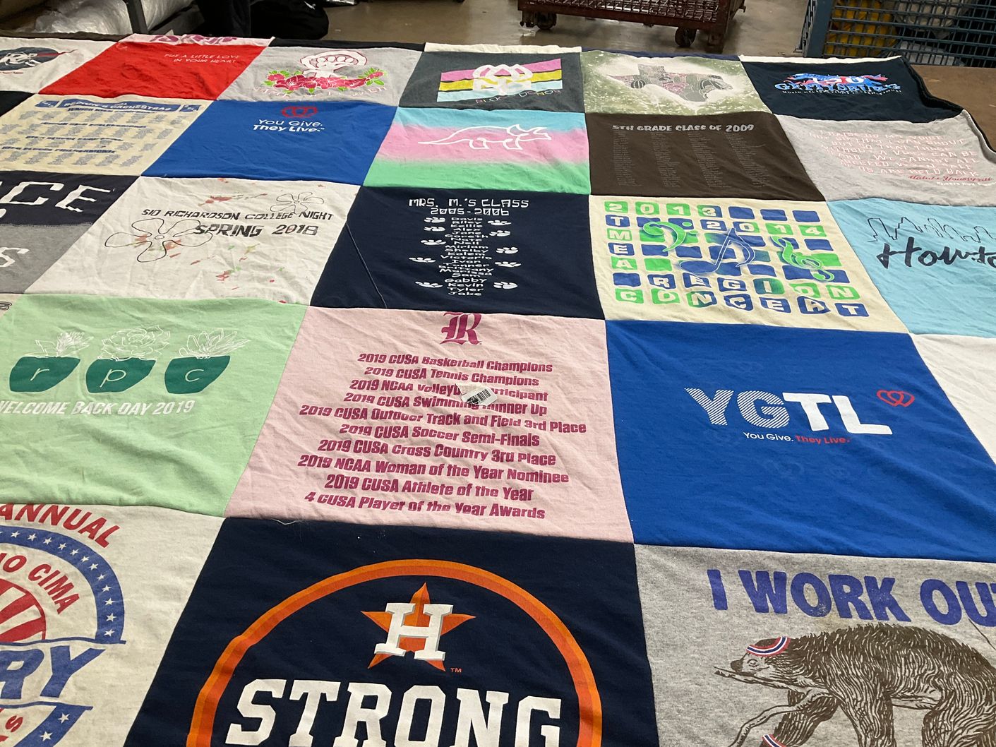 T-shirt quilt featuring southern methodist university soccer, southern methodist university basketball by Christen from TX