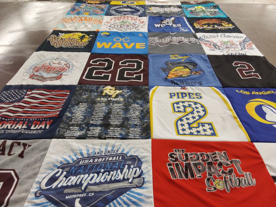 T-shirt quilt featuring sudden impact softball, los angeles wolverines by Melissa from CA