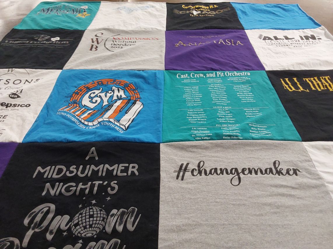 T-shirt quilt featuring cornwall central high school by Joe from NY