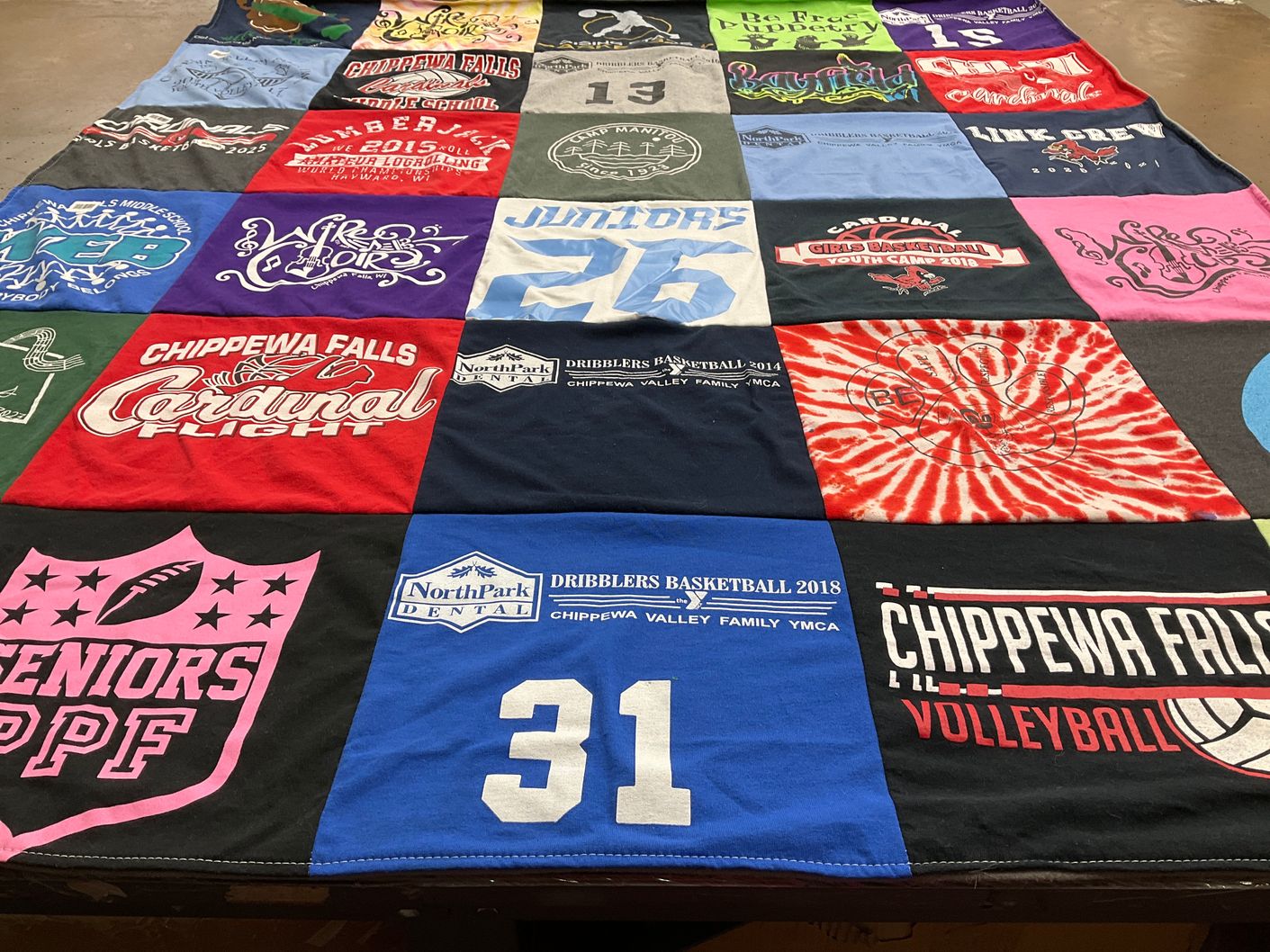 T-shirt quilt featuring chippewa falls girls basketball by Jessica from WI