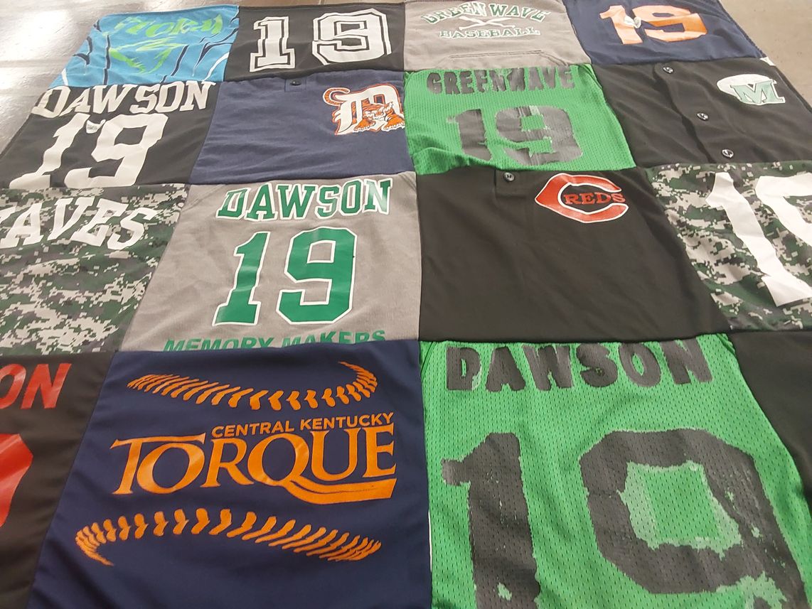 T-shirt quilt featuring greenwave baseball, central kentucky torque by Cory from KY