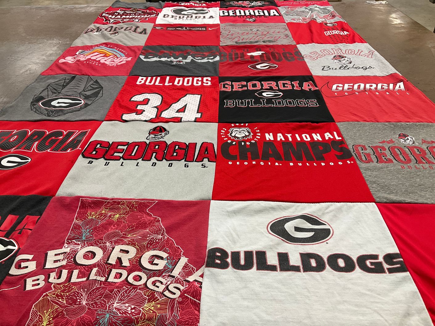 T-shirt quilt featuring georgia bulldogs by Shannon from GA