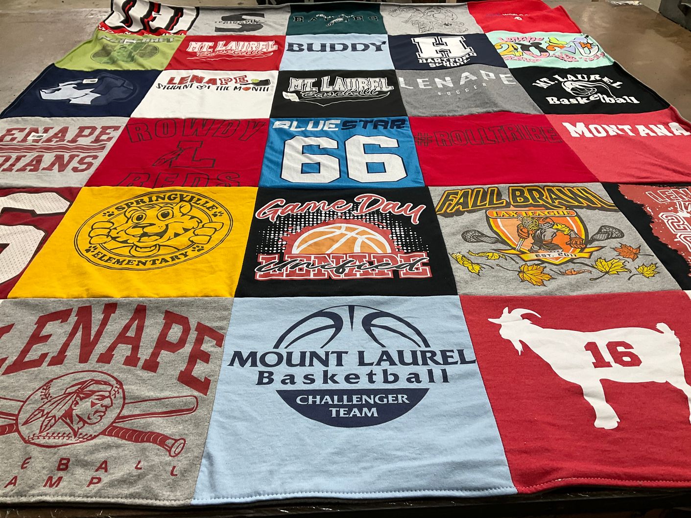 T-shirt quilt featuring mount laurel basketball, lenape basketball by Nikki from NJ