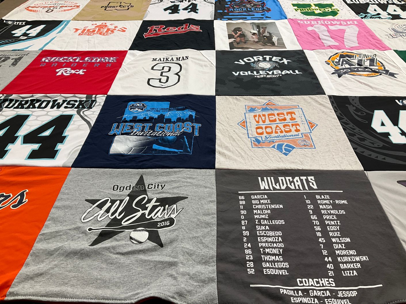 T-shirt quilt featuring wildcats by K from FL