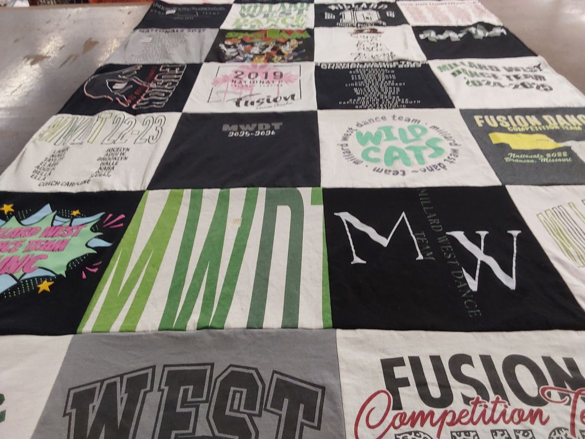 T-shirt quilt from millard west high school by Carlie from NE