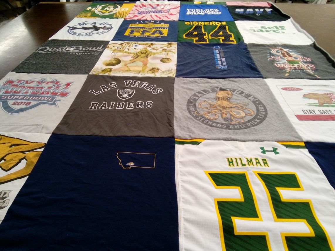 T-shirt quilt featuring las vegas raiders by Katherine from CA