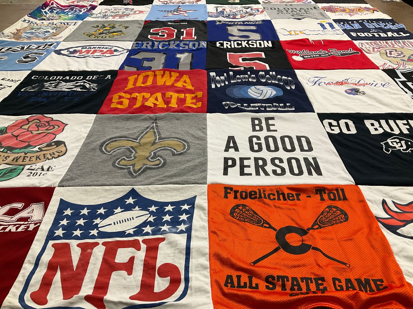 T-shirt quilt featuring colorado buffaloes by Tyler from CO