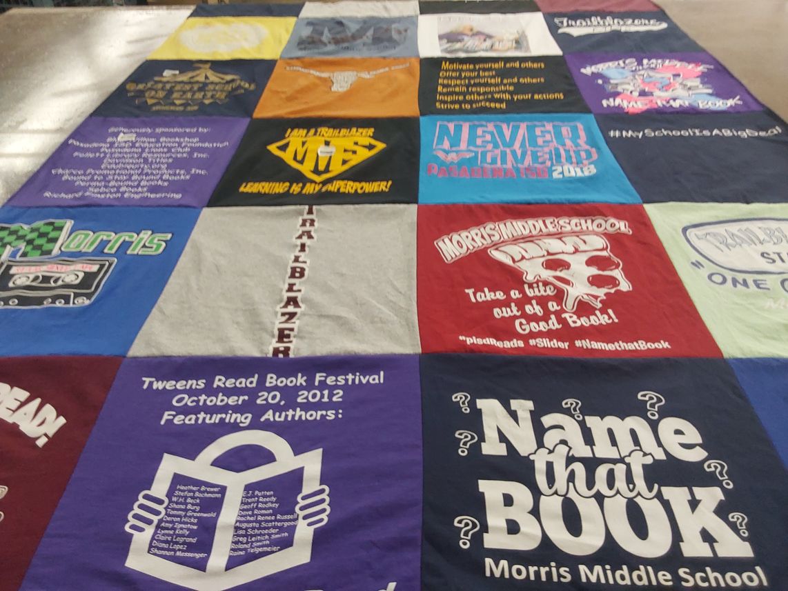 T-shirt quilt from morris middle school by Cheryl from TX