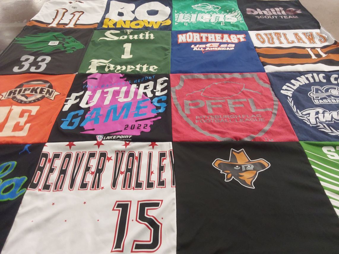T-shirt quilt from south fayette high school by Cathi from PA