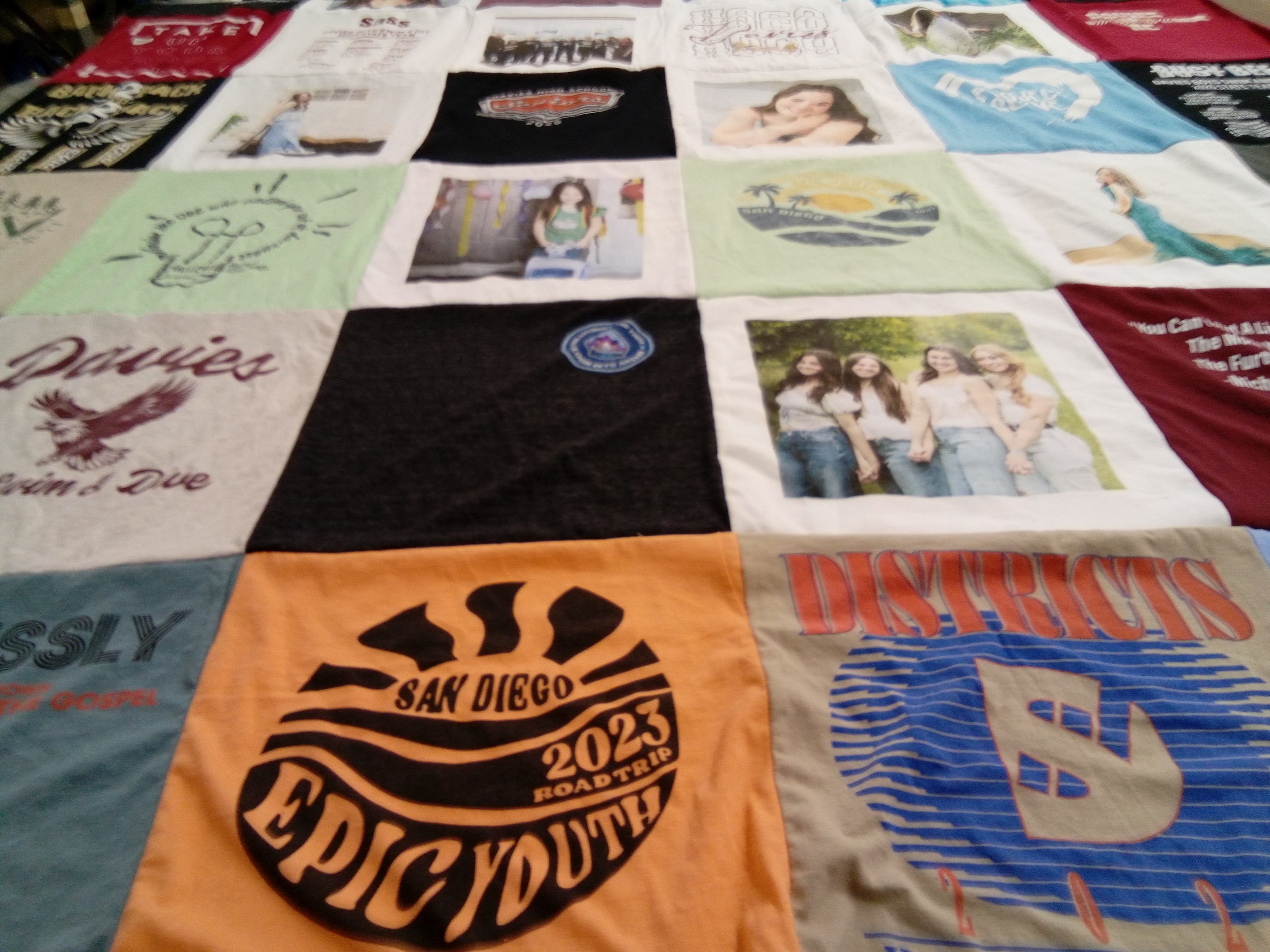 T-shirt quilt with swimming, diving themes by Heidi from ND