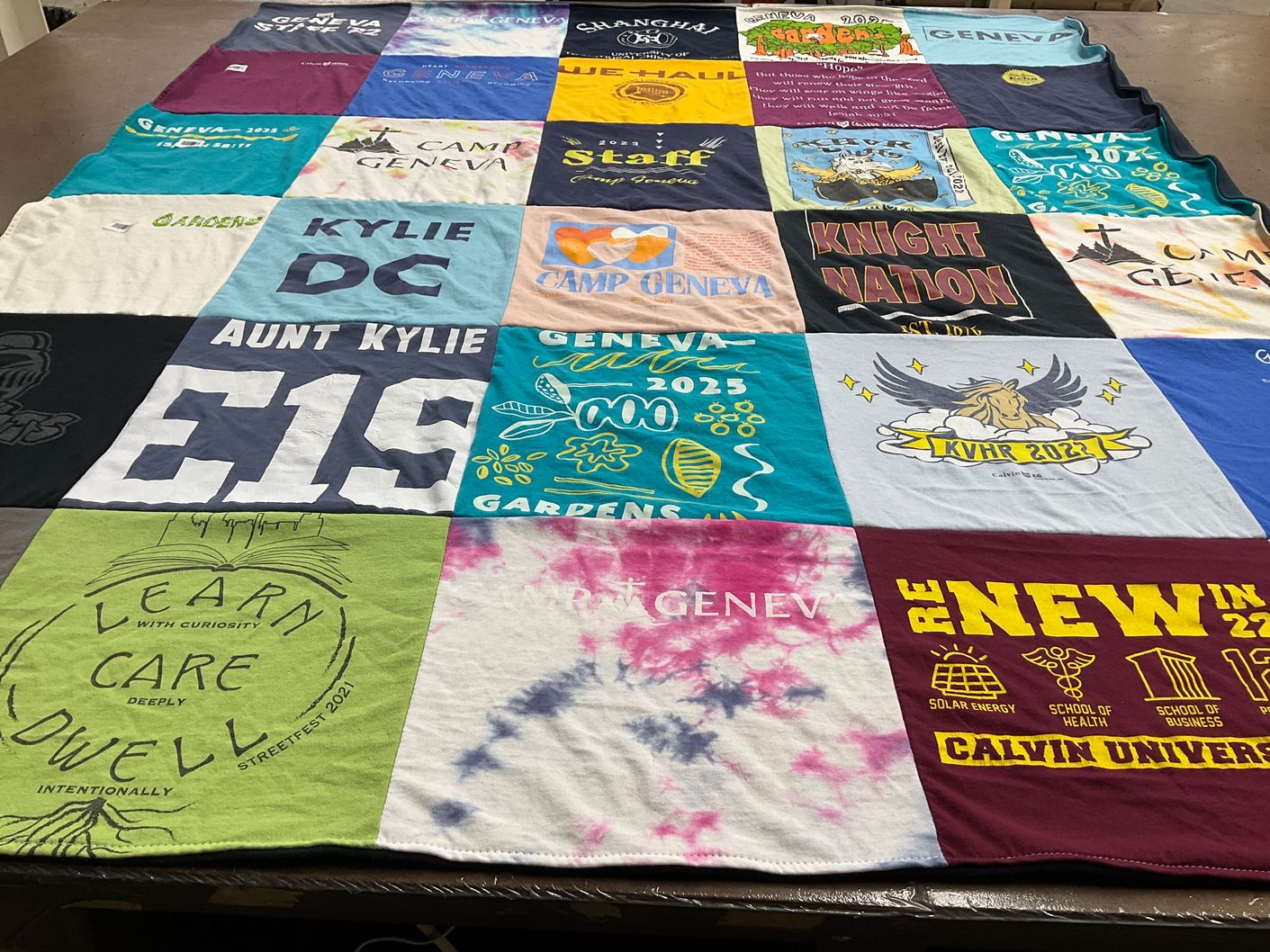 T-shirt quilt from calvin university by Kim from MI