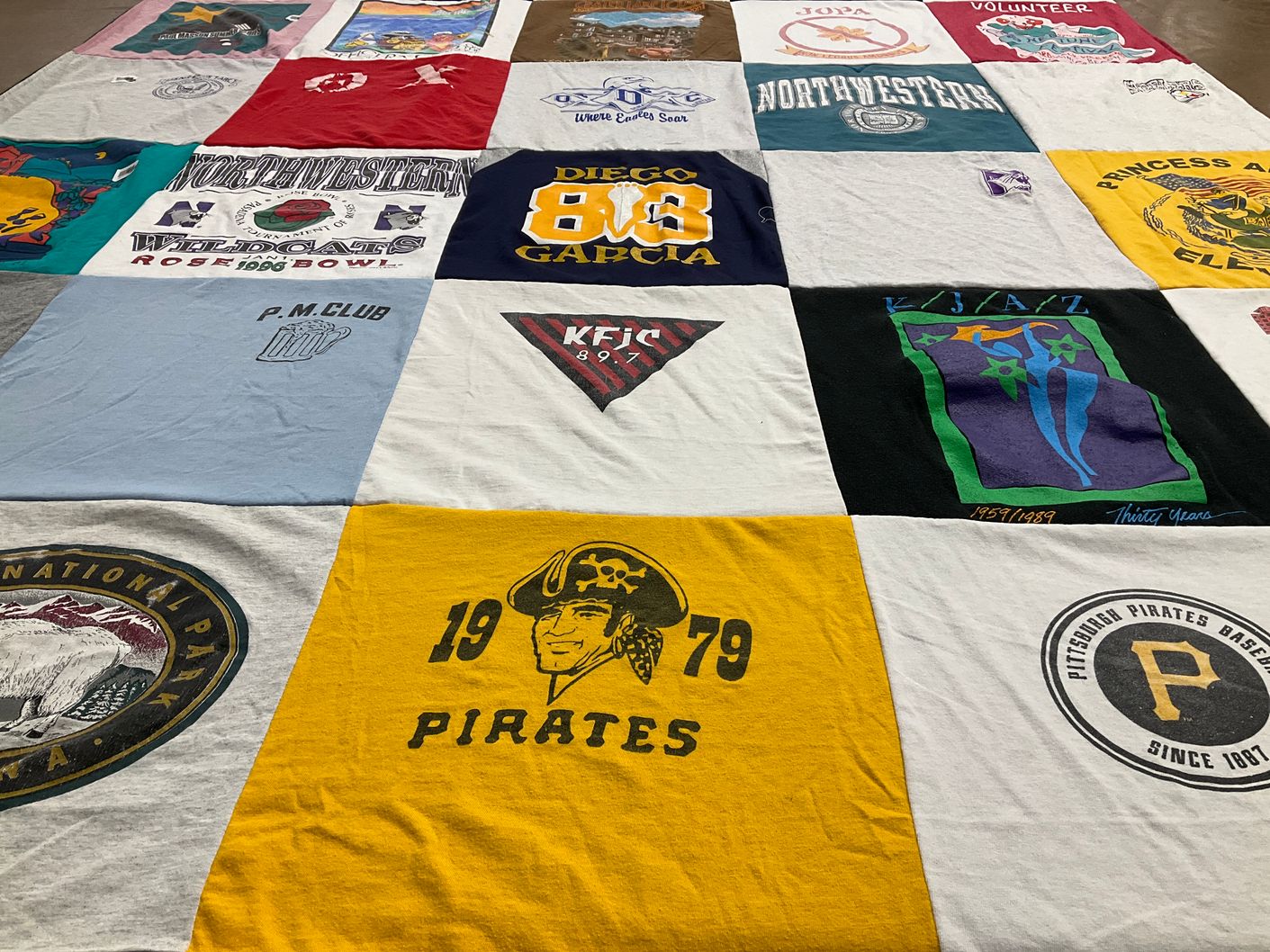 T-shirt quilt featuring pittsburgh pirates by Melody from VA