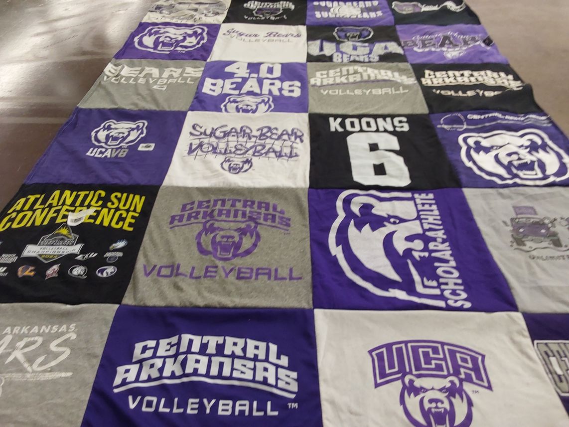 T-shirt quilt featuring university of central arkansas volleyball by jody from AR