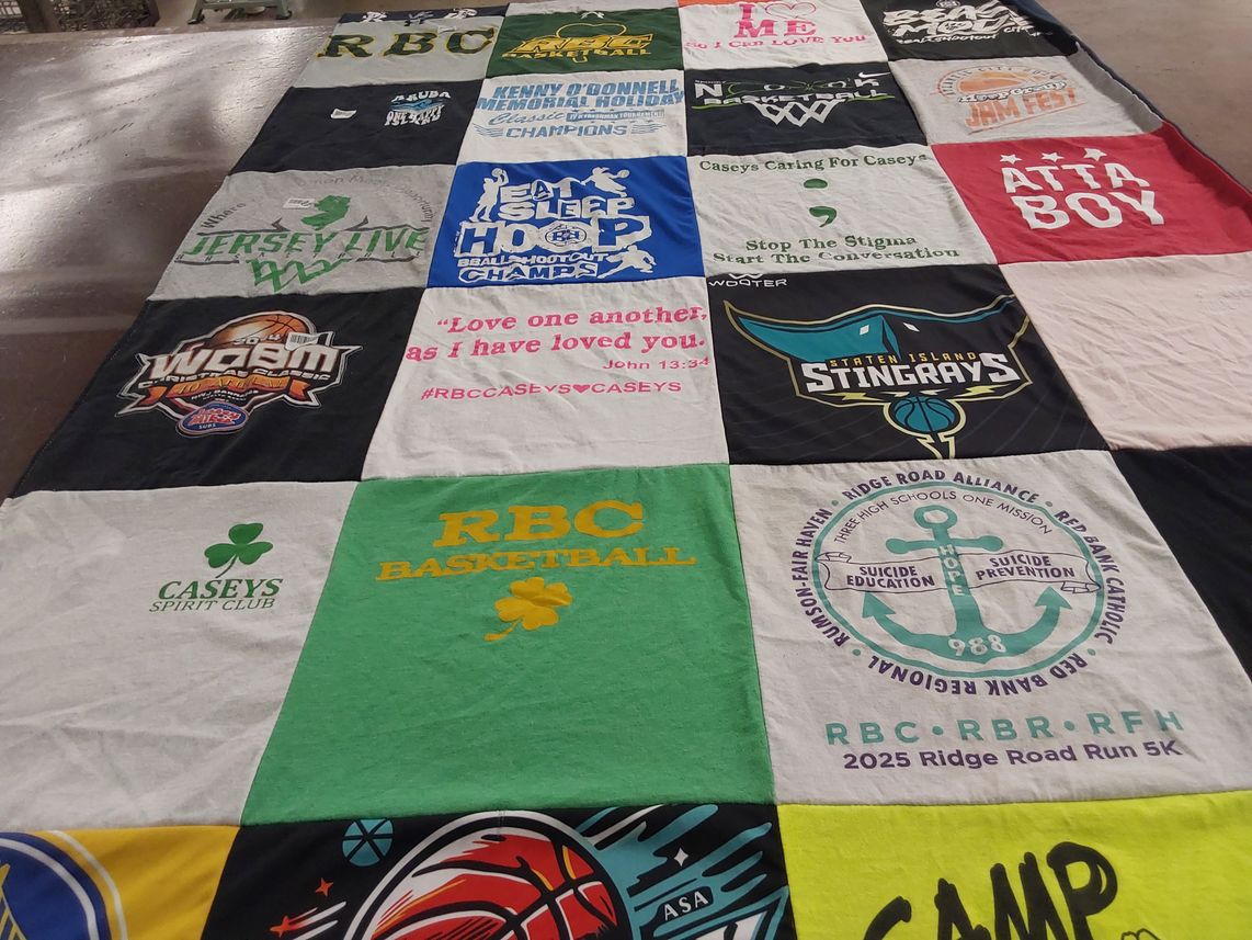 T-shirt quilt featuring staten island stingrays by Angela from NJ