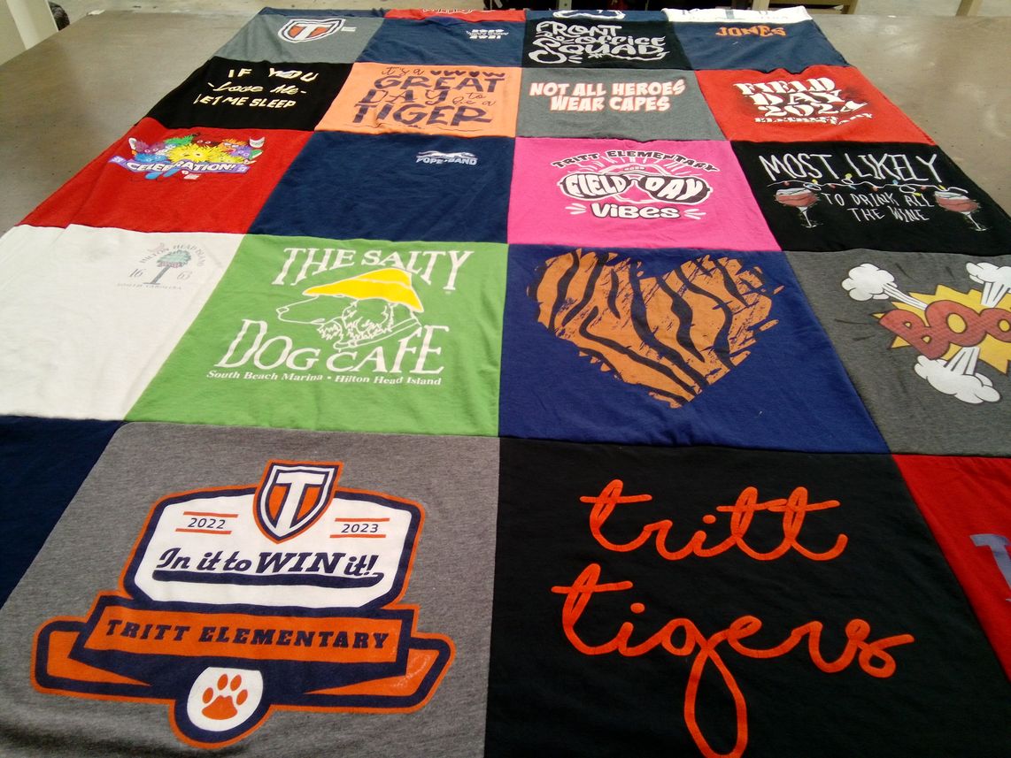 T-shirt quilt from tritt elementary by Shell from GA