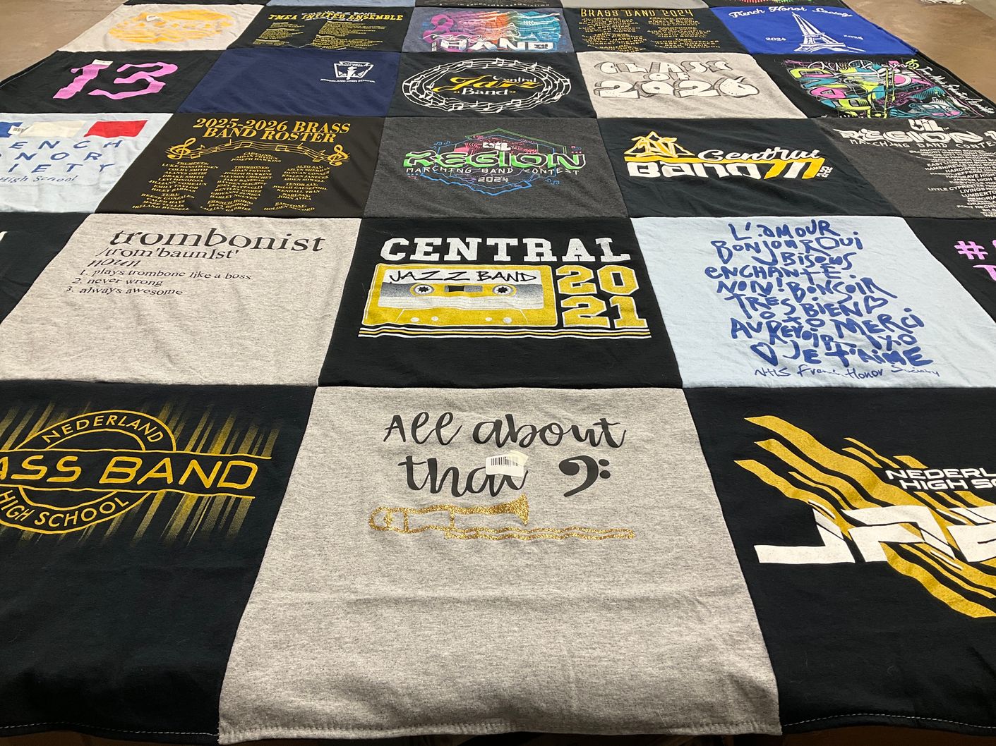 T-shirt quilt from nederland high school by Michelle from TX