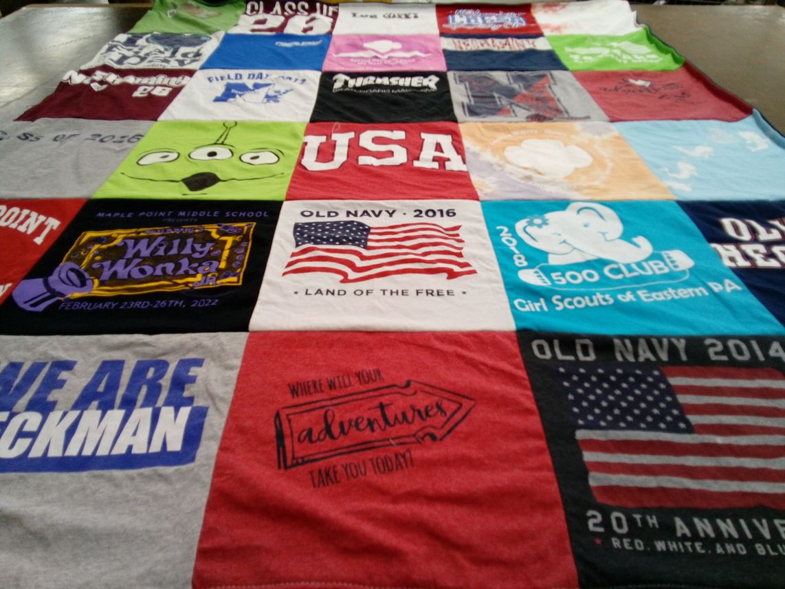 T-shirt quilt from maple point middle school by Jaimee from PA