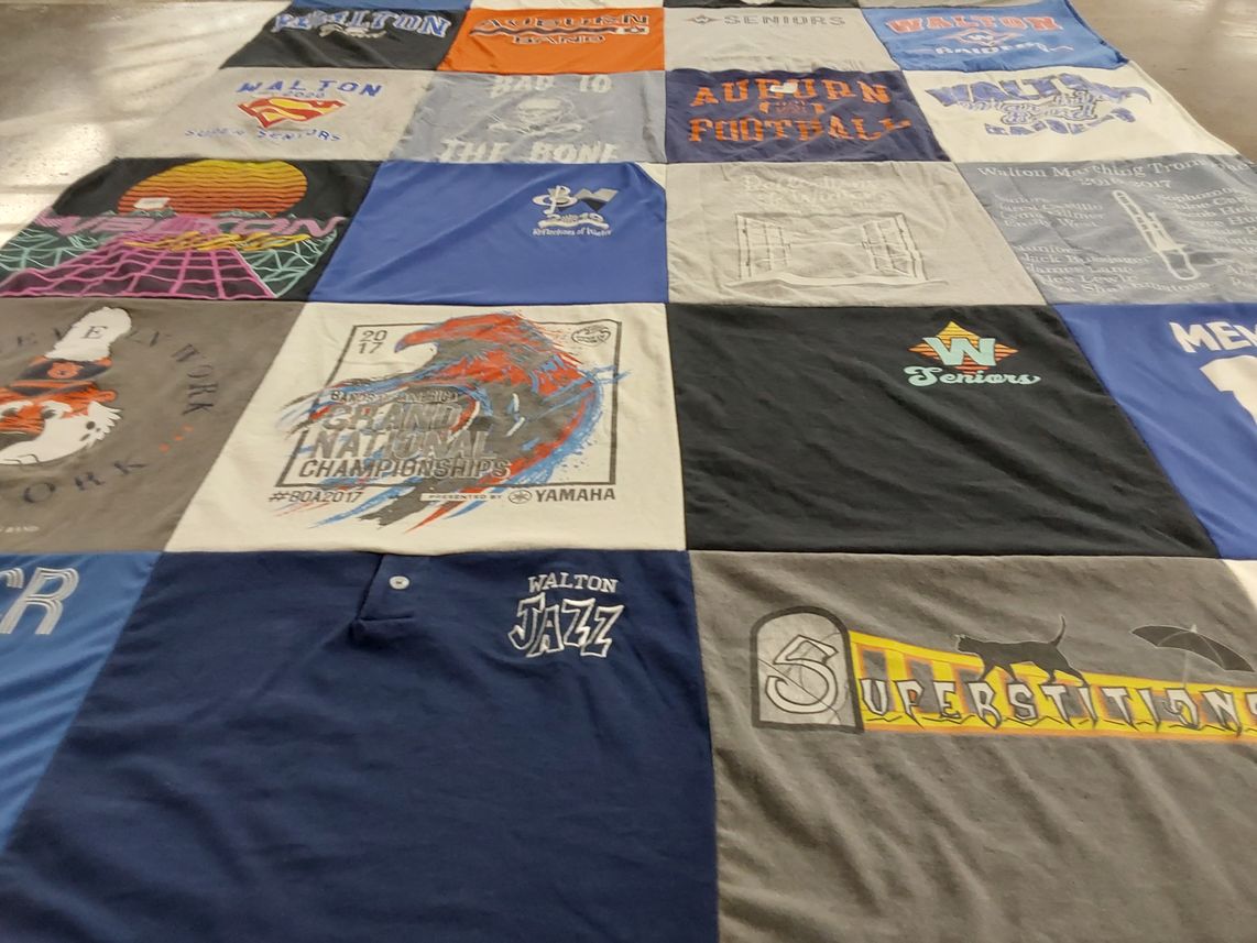 T-shirt quilt featuring auburn university football by Rita from GA