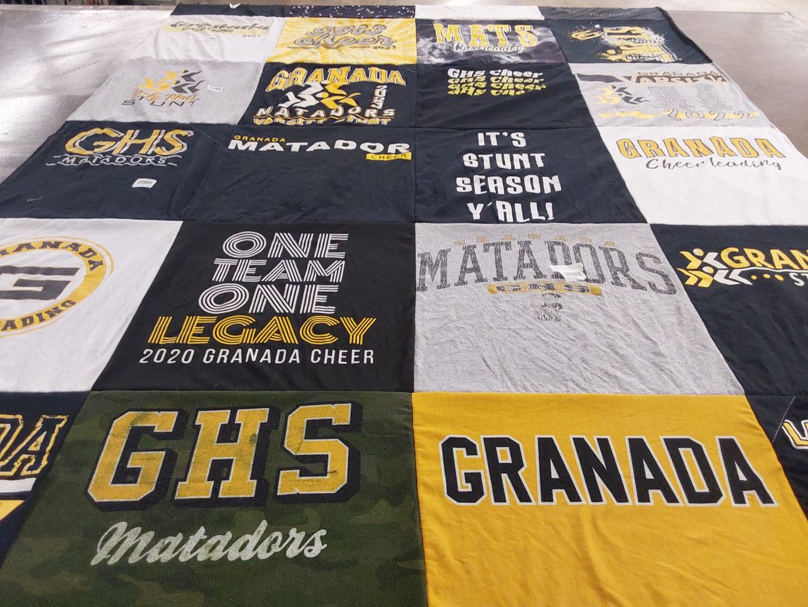 T-shirt quilt featuring granada matadors by Isabella from CA