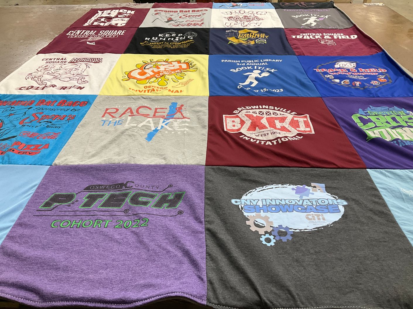 T-shirt quilt featuring central square geehawks, baldwinsville invitational by David from NY