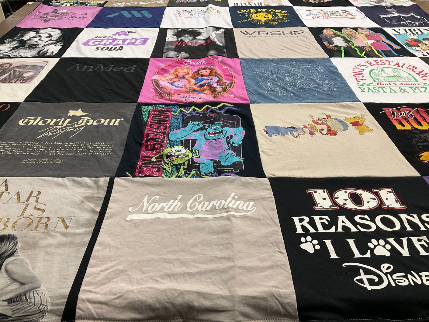 T-shirt quilt with disney, t shirts themes by Me from SC