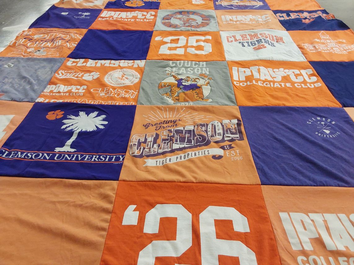 T-shirt quilt from clemson university by Claudine from NY