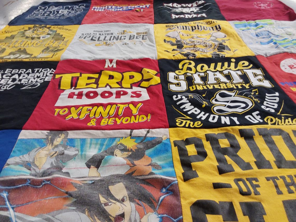 T-shirt quilt from bowie state university by Hannah Norliyn May from MD