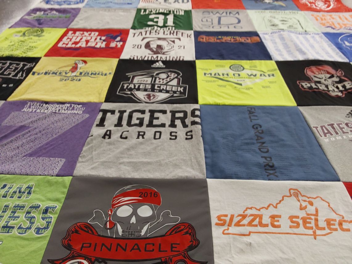 T-shirt quilt from tates creek high school by Robert from KY
