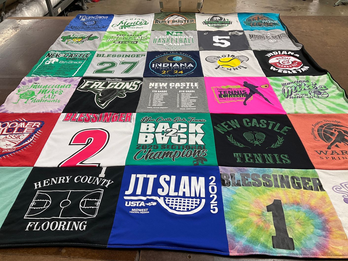 T-shirt quilt featuring new castle girls tennis by Tom from IN